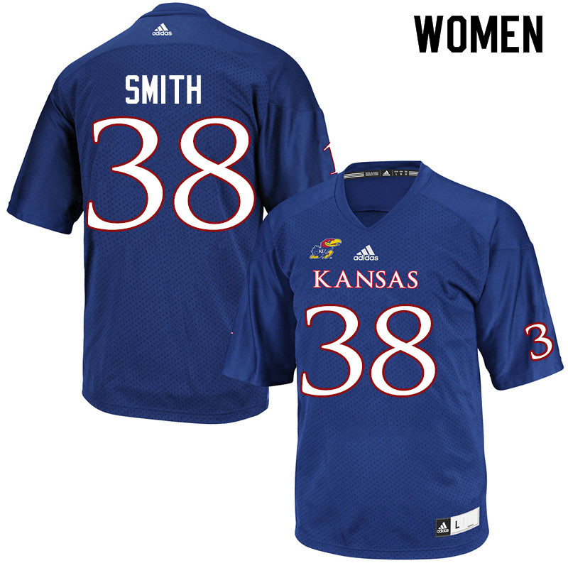Women #38 Dante Smith Kansas Jayhawks College Football Jerseys Sale-Royal